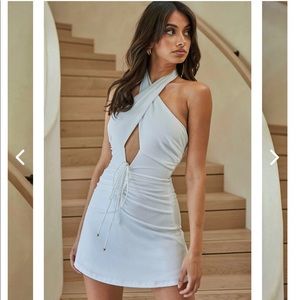 Selfie Leslie Ciao Bella white mini dress